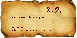 Krizsa Orsolya névjegykártya