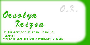 orsolya krizsa business card